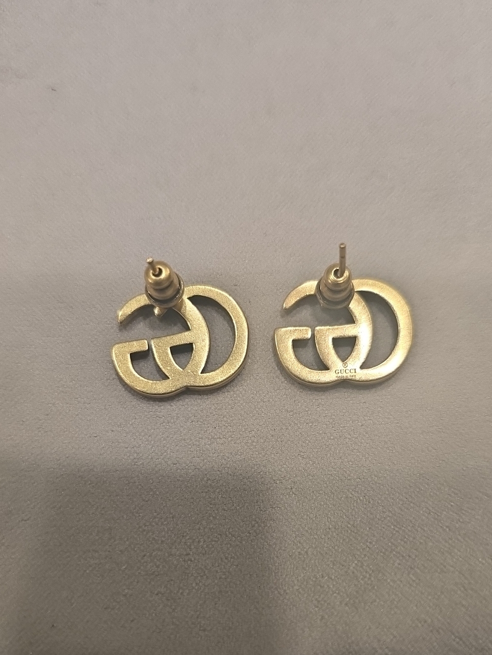 Gold Double G Logo Stud Earrings - Women Jewelry - Picture 2 of 5